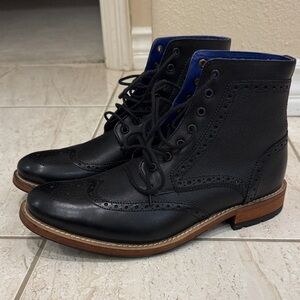 Ted Baker London Black Leather Brogue Boots